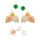 Birthstone /Genuine Pearl/Gold Jackets Trio Earrings - by Mt Rushmore